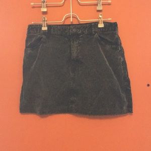 Corduroy Denim Black Wash Skirt